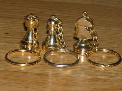 Sleutelhanger gouden schaakstukken