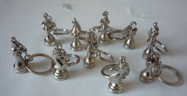 Silver keychain chesspieces