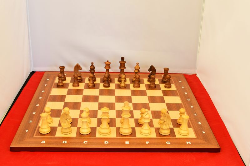 Wooden Chess Set No: 5, KH 89 mm, London Board with Sigismund pieces