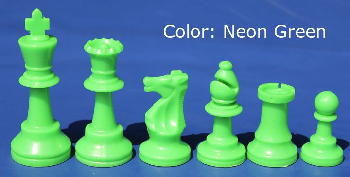 Plastic Chess Pieces No: 6, KH 95 mm, Neon Green