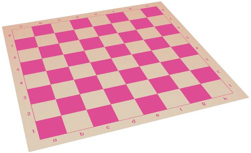 Oprolbaar Vinyl Schaakbord 51 cm (roze/wit)